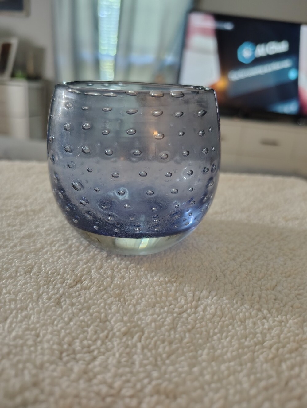 Blue Bubble Glass Votive Holder Crate And Barrel